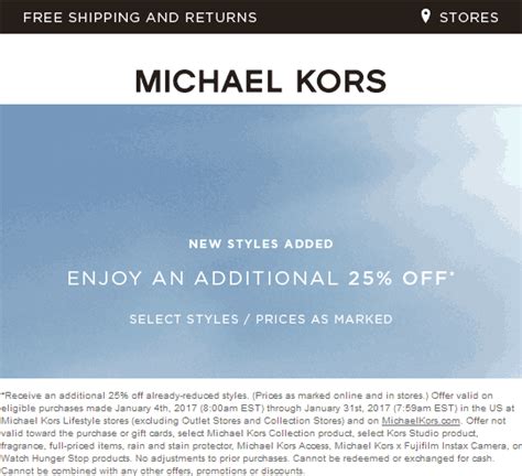 michael kors shipping coupon